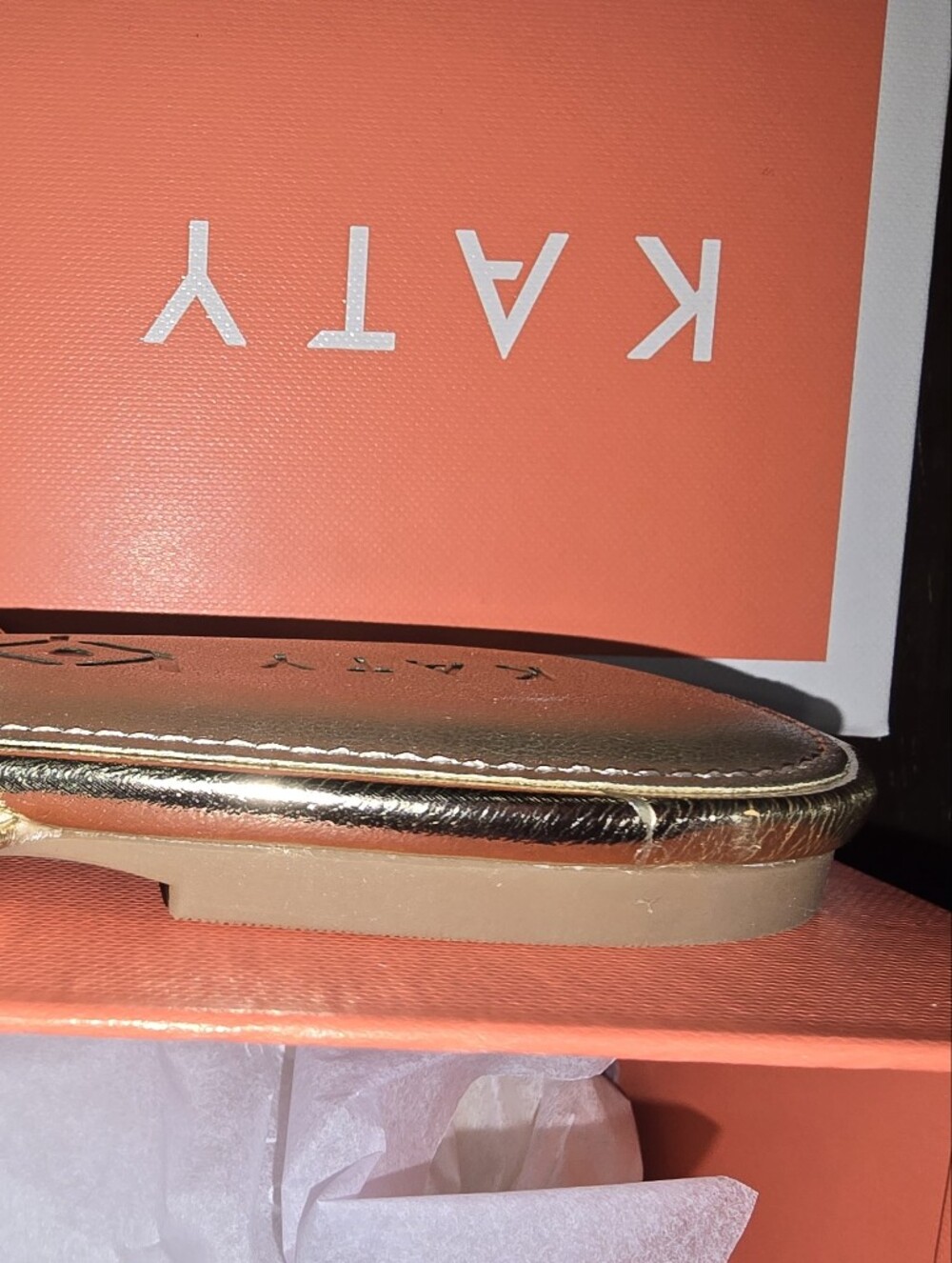 Size 8.5! NWTS! Katy Perry Collections Champagne Mules - Picture 8 of 11